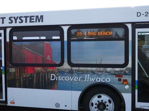 Pacific Transit bus on route 20 (serving the port of Ilwaco)