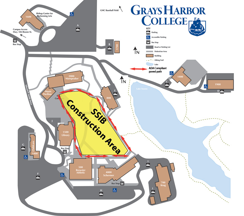 map of GHC main campus assembly areas.