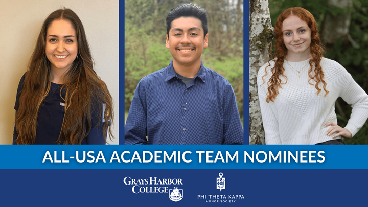 GHC nominated three students for Phi Theta Kappa's All-USA Academic Team. From left: Emily Fry, Charles Gumecindo, and Lillie Perdue.