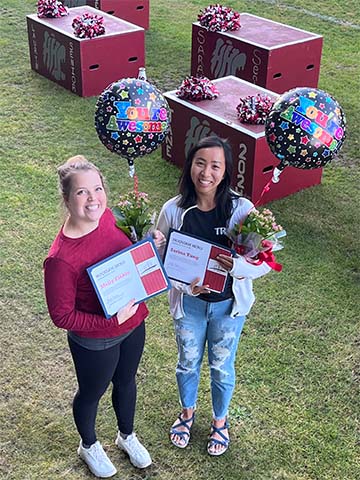 Molly Zinkle (left) and Sarina Tung (right) were named 'Hometown Heroes' for their accomplishments with GHC’s TRIO Upward Bound program at Hoquiam High School.
