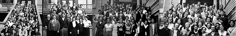 Picture of different graduating classes from when Grays Harbor was a new college.