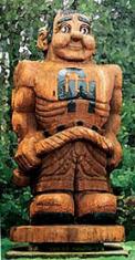Wooden statue of Charlie Choker