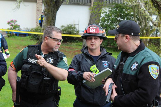 incident commanders discuss strategy