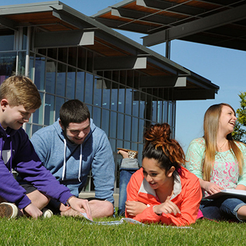 Student Studying outside