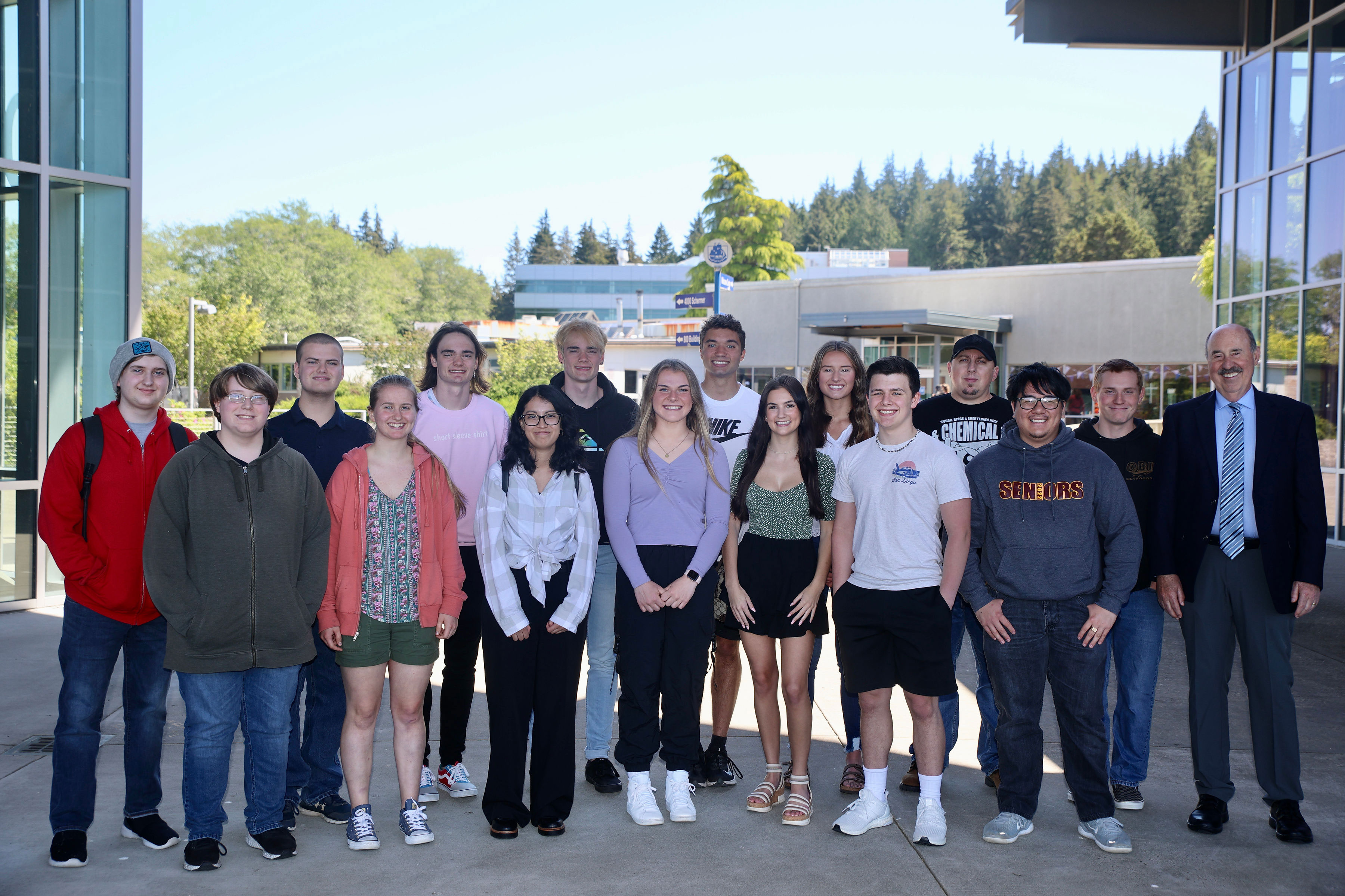 Front Row - Left to Right: Xander Miller, Ariana Jarnes, Mayra Arriaga, Hannah Hamilton, Shaelyn Martens, Jacob Salstrom, Ken Yi Jr. Back Row - Left to Right: Jacob Church, Brylie Jarnes, Matthew Idso, William Idso, Tré (Daniel) Seydel, Kennedy Hatton, Rick Richardson, Dylan Hollingsworth, Dr. Brewster; Not pictured: Clayton Scace