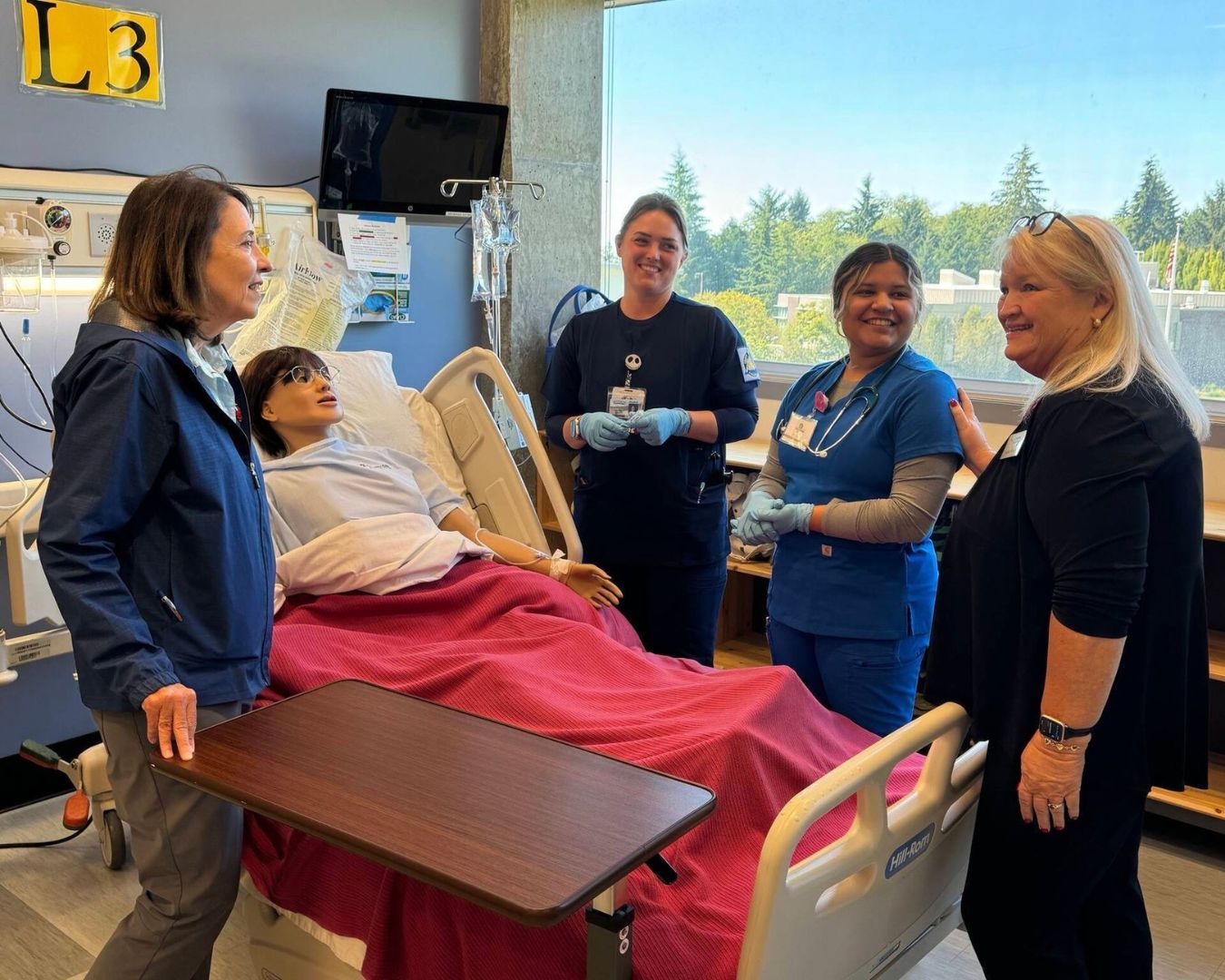 Associate Dean of Nursing Carol O’Neal and students show Sen. Maria Cantwell around GHC’s Simulation Lab during a visit to campus last summer. Michael S. Lockett / The Daily World. Associate Dean of Nursing Carol O’Neal and students show Sen. Maria Cantwell around GHC’s Simulation Lab during a visit to campus last summer. Michael S. Lockett / The Daily World.