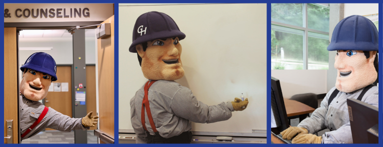 The words "Time to Enroll!" written on a whiteboard in a collage of Charlie Choker.