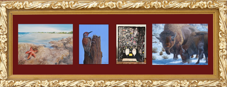 A gilt frame border and the words 2026 Fall Gala with images of the last year's winners.